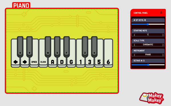 Piano app settings