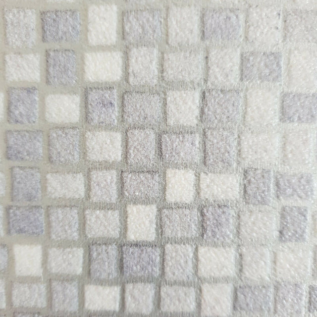Silver White Grey 5m X 2m Mosaic Effect Quality Vinyl Flooring
