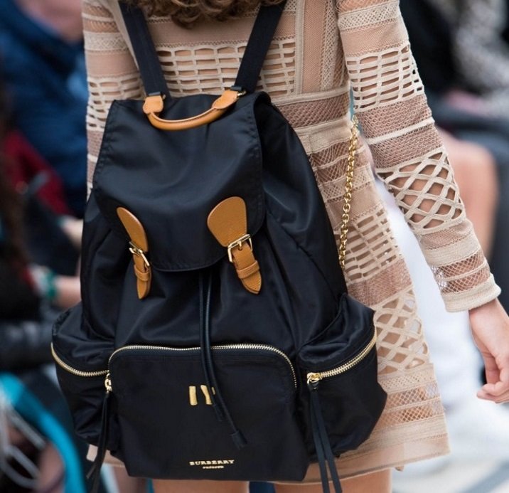 burberry the large rucksack in technical nylon and leather