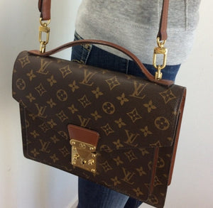 Sold at Auction: Louis Vuitton, Louis Vuitton LV Leather Monceau