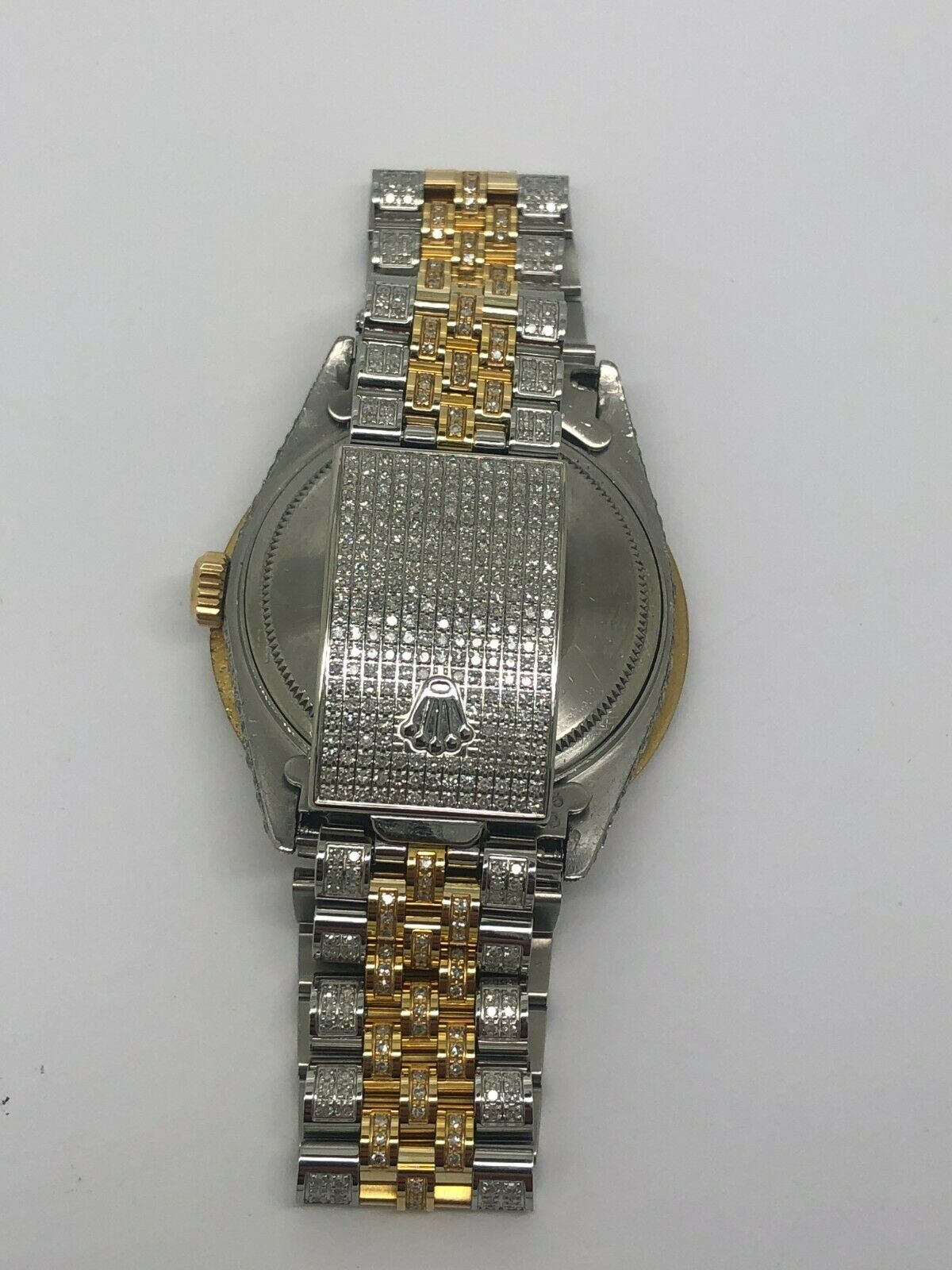 Custom Iced Out Rolex Datejust 36mm Arabic Dial Jubilee Wrist Watch –  