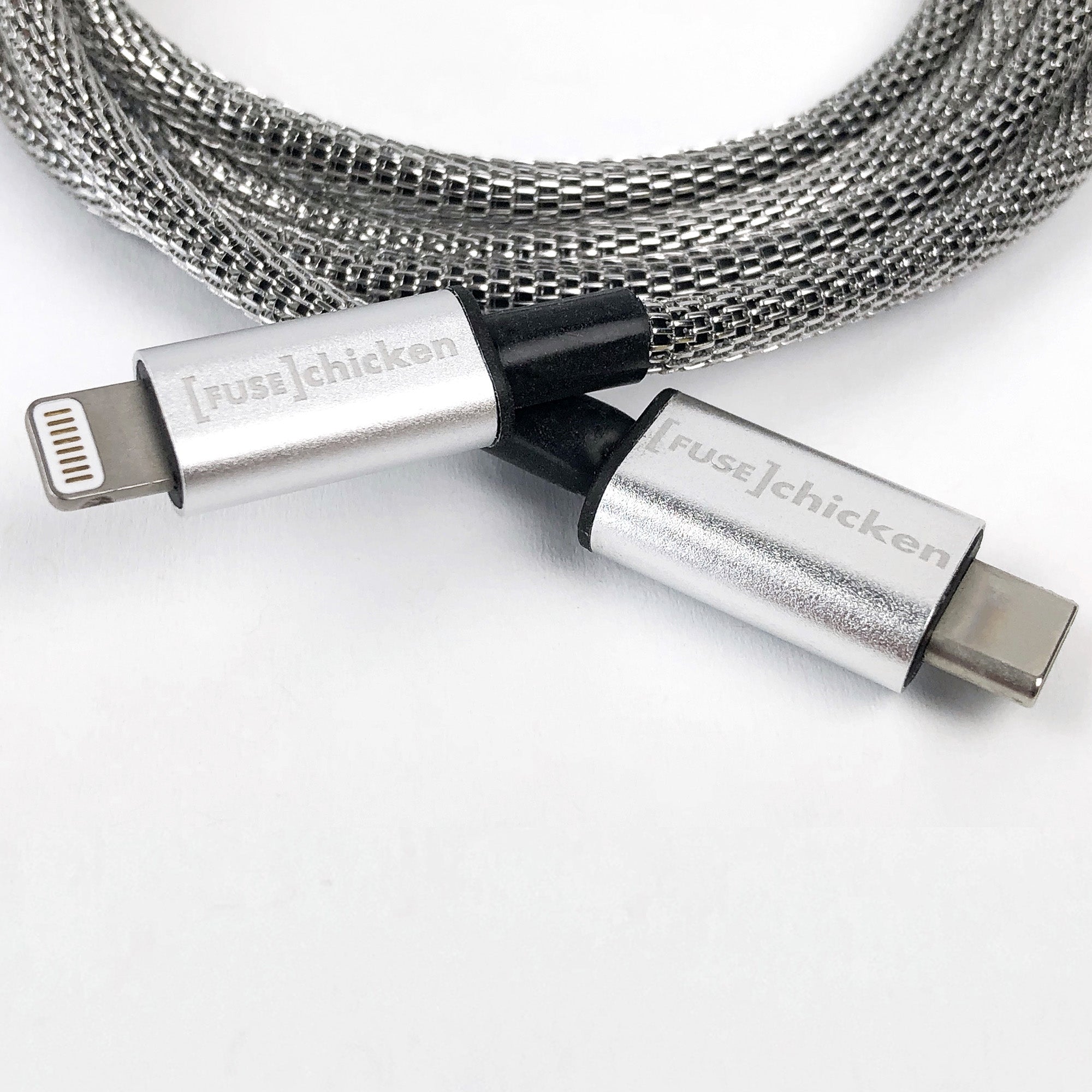 Stainless Steel Chainmail Iphone Cable Shield Usb C To Lightning Cable Fuse Chicken
