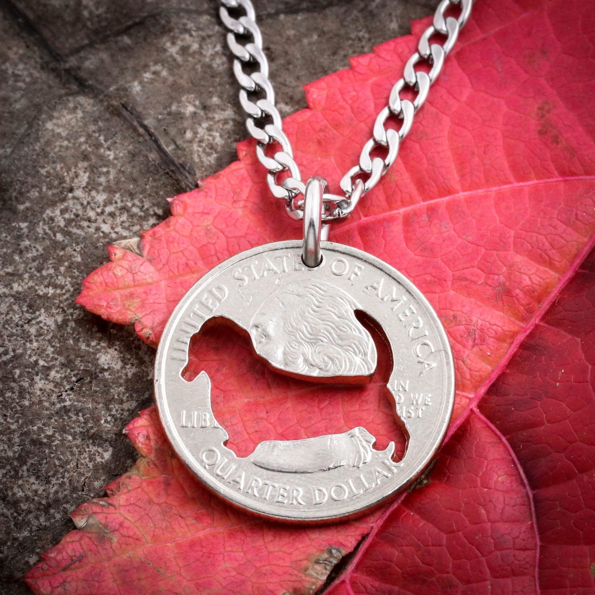 Basset hound, dog necklace or key chain, hand cut coin by NameCoins