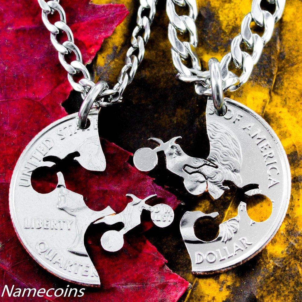 Dirt Bike Couples Necklaces, Motocross Guys Jewelry – Namecoins