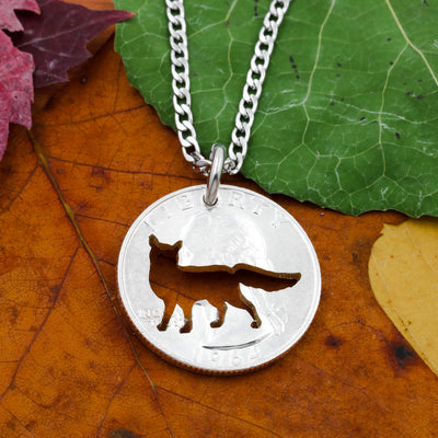 Tribal Fox Necklace, Cut Coin Jewelry, Hand Cut Half Dollar – Namecoins