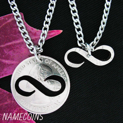 Couples Infinity Symbol Forever and Always Necklace Set - UniqJewelryDesigns