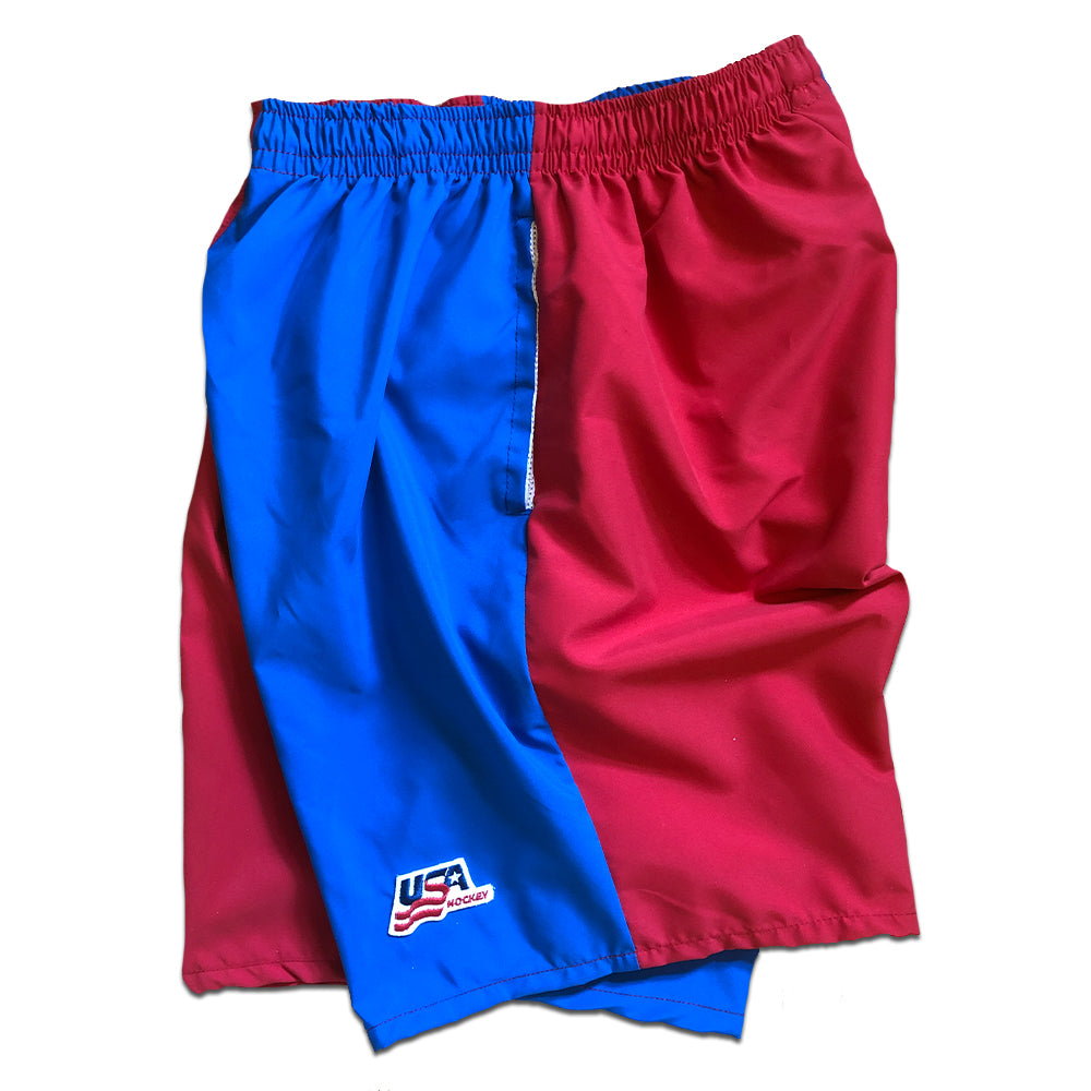 USA Hockey  Retro Colorblock Shorts