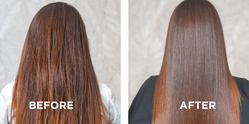 Before and After result of the Curve Styling Iron