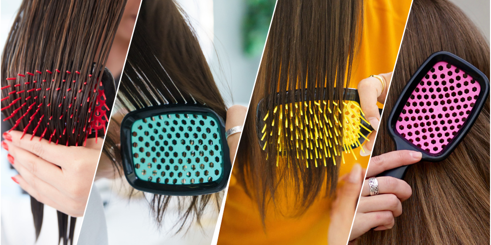 Images of models using the Unbrush Detangling Hair Brush