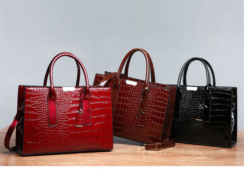 Crocodile Textured Pattern Tote Bag - Hip-Hatter