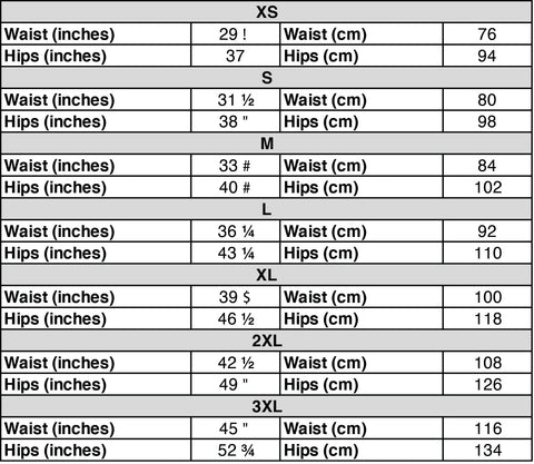 Athletic Shorts Size Guide