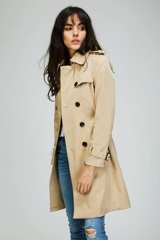 Womens Classic Tan Trench Coat - Hip-Hatter