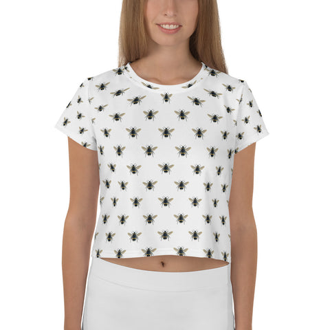 Bee You Tea Full Bumble Bee Crop Top - Hip-Hatter