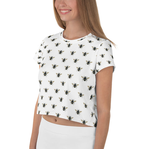 Bee You Tea Full Bumble Bee Crop Top - Hip-Hatter