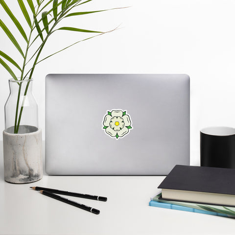 Yorkshire White Rose Small Sticker - Hiphatter