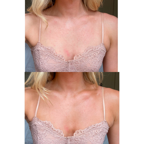 Before and after of Body Base Instant Tan