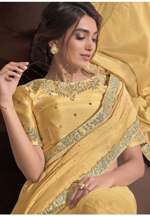 wedding kanjeevaram | buy yellow wedding saree | aj208107