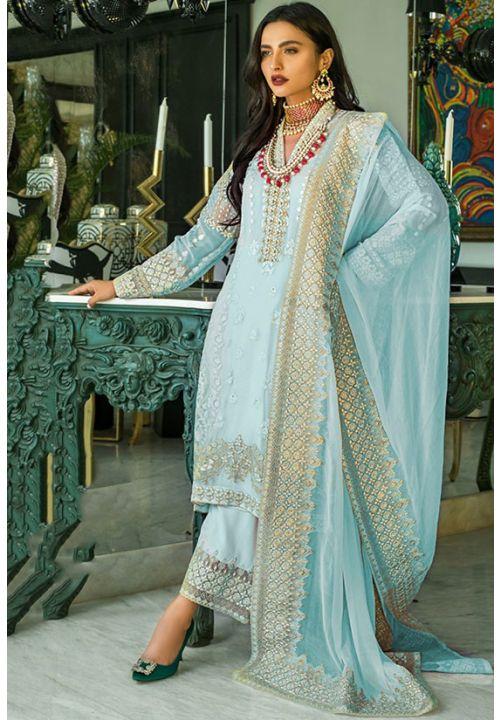 Luna Embroidered Pakistani Saree/ Pant Suit