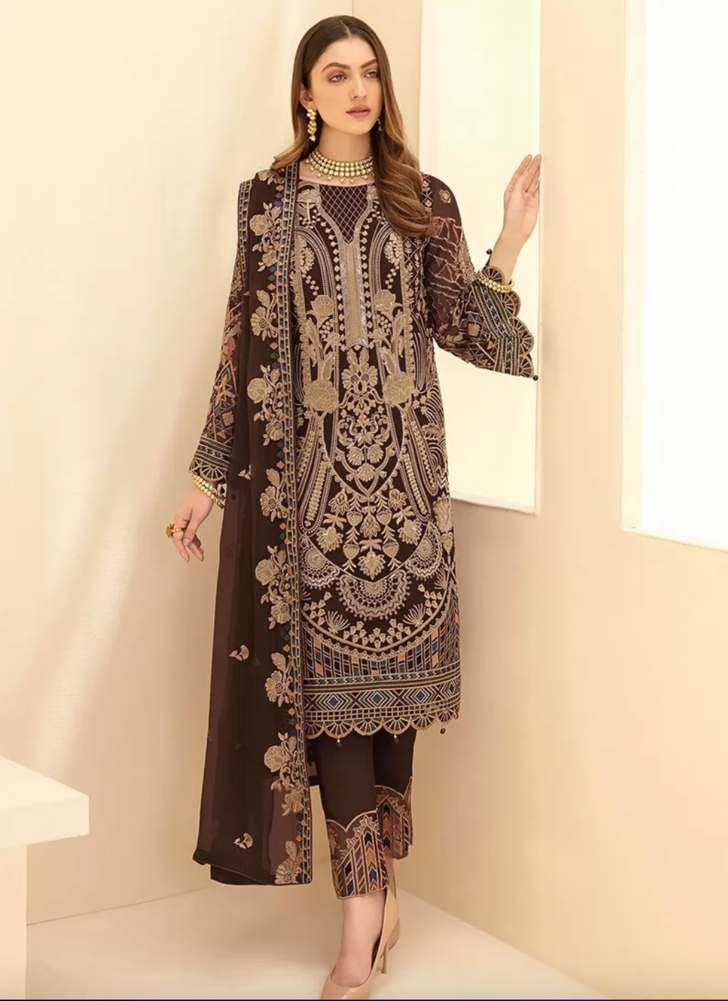 Pakistani Trouser Suits Uk | Maharani Designer Boutique