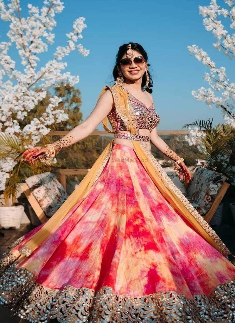 Handcrafted By Siya Fasions Silk Wedding Lehenga In Shaded Pink Orange SF1107IN