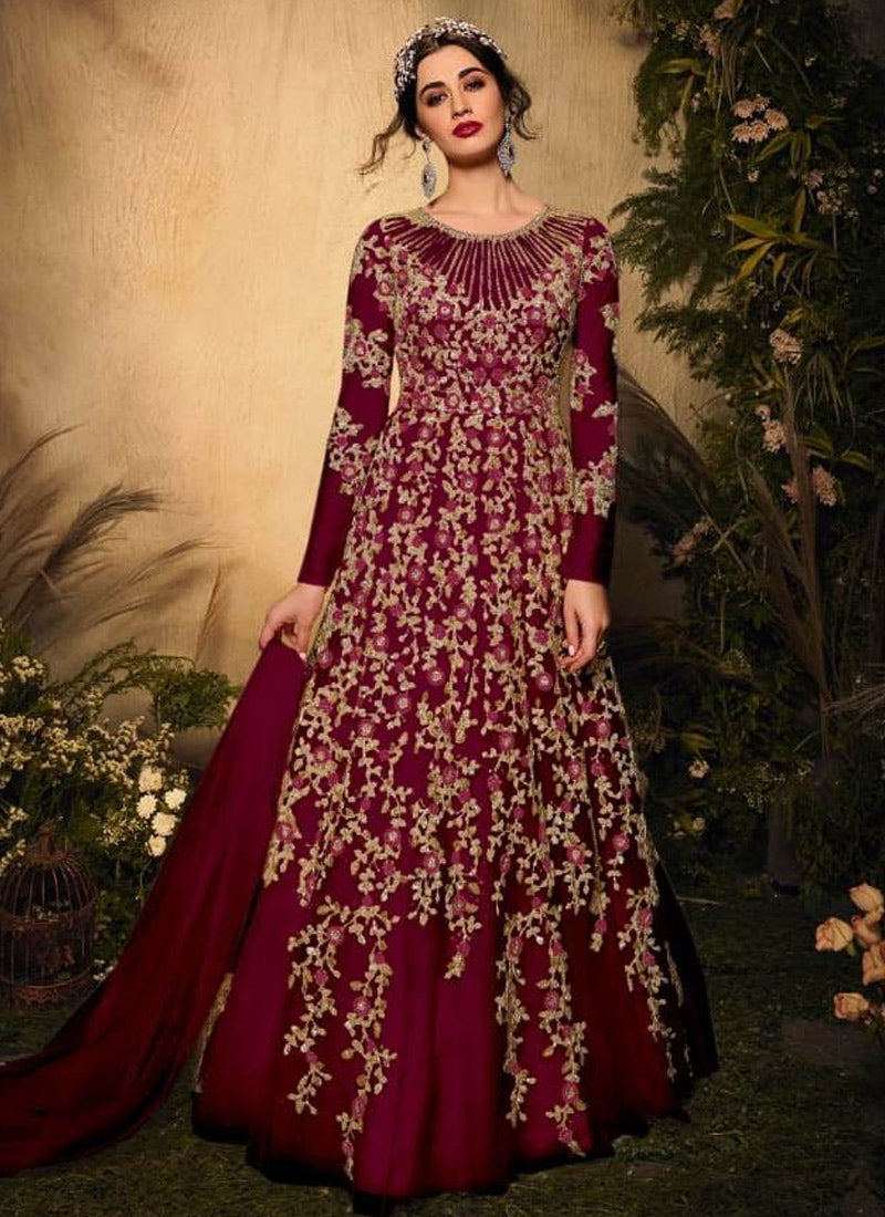 Bridal Reception Lahnga In Dark Maroon Color Model# B 1825 | Pakistani  bridal wear, Bridal wear, Pakistani bridal