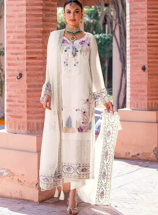 White Georgette Indian Pakistani Long Palazzo Suit SFZ128287 –  ShreeFashionWear