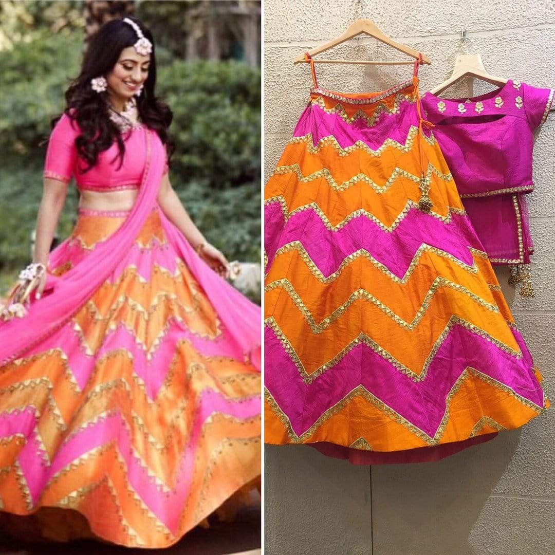 Royal Silk Bridal Orange Lehenga Set SIYA2130INS – ShreeFashionWear