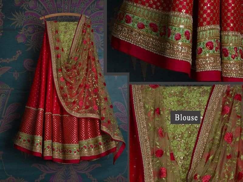 buy online red color designer lehenga choli – Joshindia