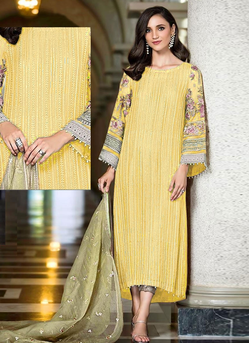 Summer Collection Yellow Color Casual Wear Unstitched Cotton Lawn Paki –  fashionnaari