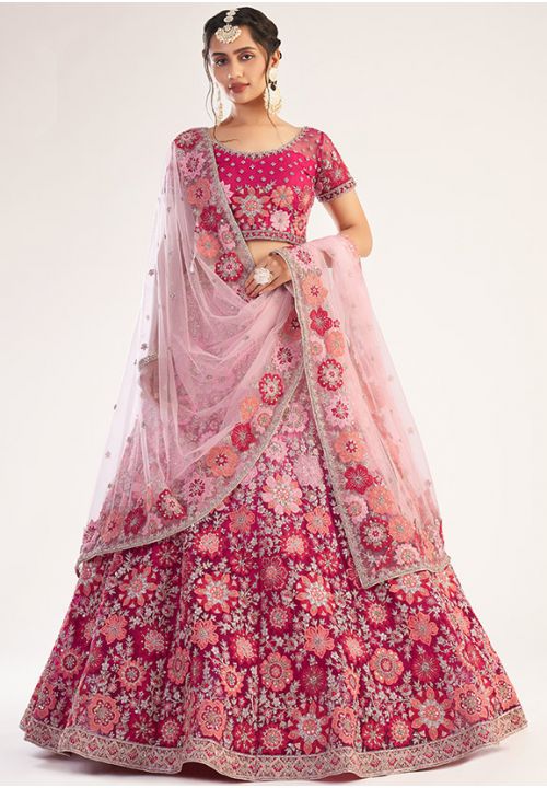 Rency Creation Bridal Wear Nice Pink Jacqieline Embroidery Lehenga Choli at  Rs 1500 in Surat