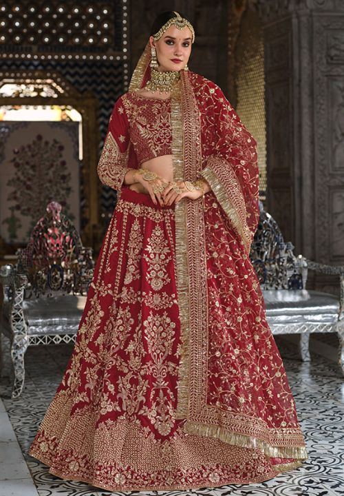 Buy Gold Net Diamond Lehenga Choli Online : UAE -