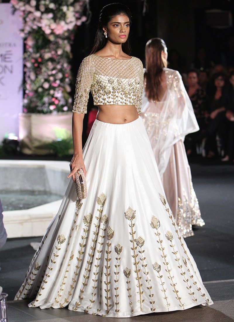 Picturesque Off White Colour Ruffle Style Party Wear Lehenga Choli |  keerramnx