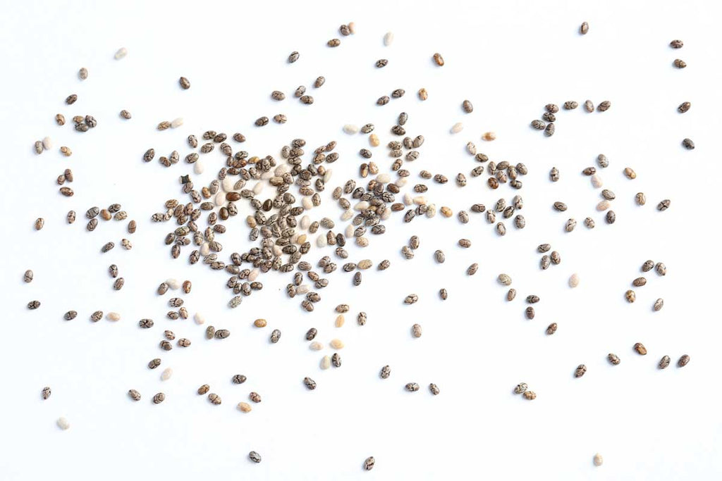 chia seeds scattered