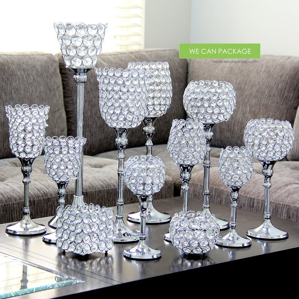 crystal votive candle holders