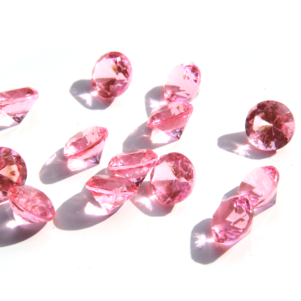 Pink Diamond Acrylic Gems Decorative Stones For Vases