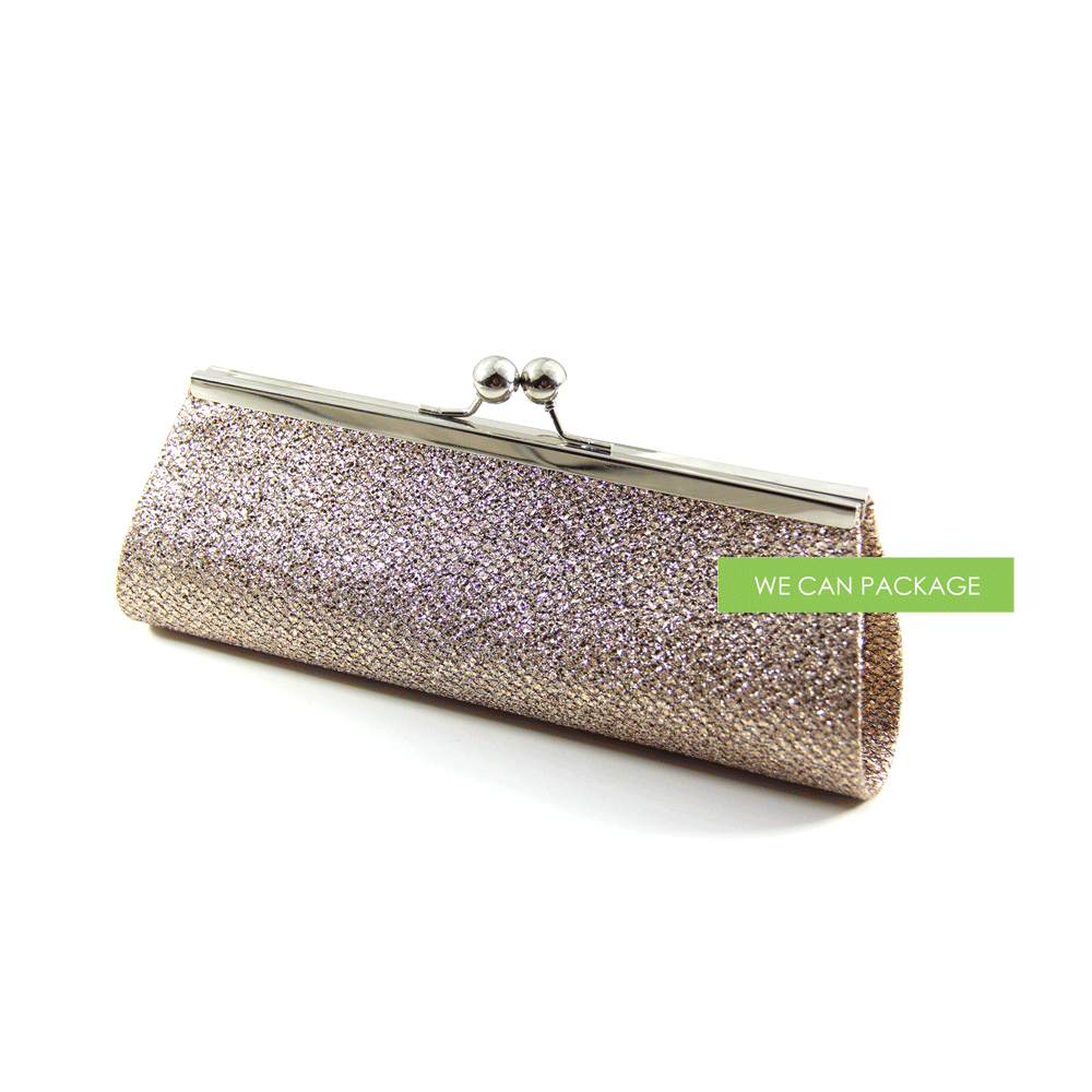 Rose Gold Glitter Clutch | Cheap Wedding Clutch | Discount Evening Purse