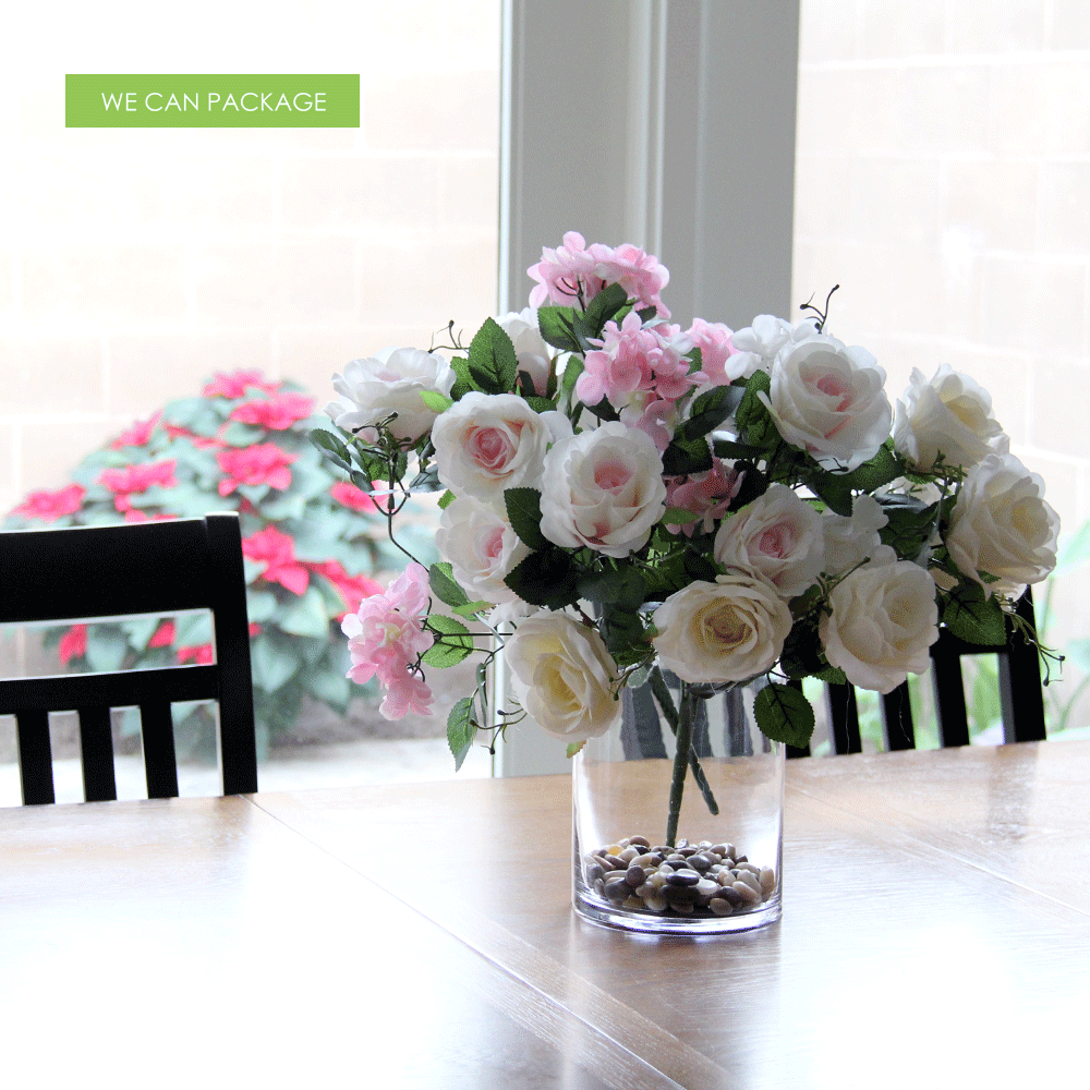 Roses Hydrangea Centerpieces Fake Hydrangea Roses Home Decoration