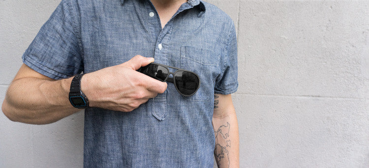 MagLock Sunglasses secure themselves to your shirt