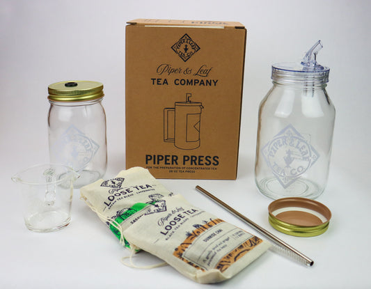 Piper Gold Press Pot Tea and Coffee Maker, Loose Leaf Tea Accessories, Hot  or Ic