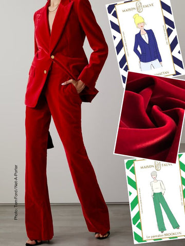 Sew the Look - Velvet Suit - Sewing Pattern and Fabric Inspo