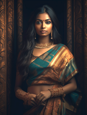 Indian woman in a silk saree