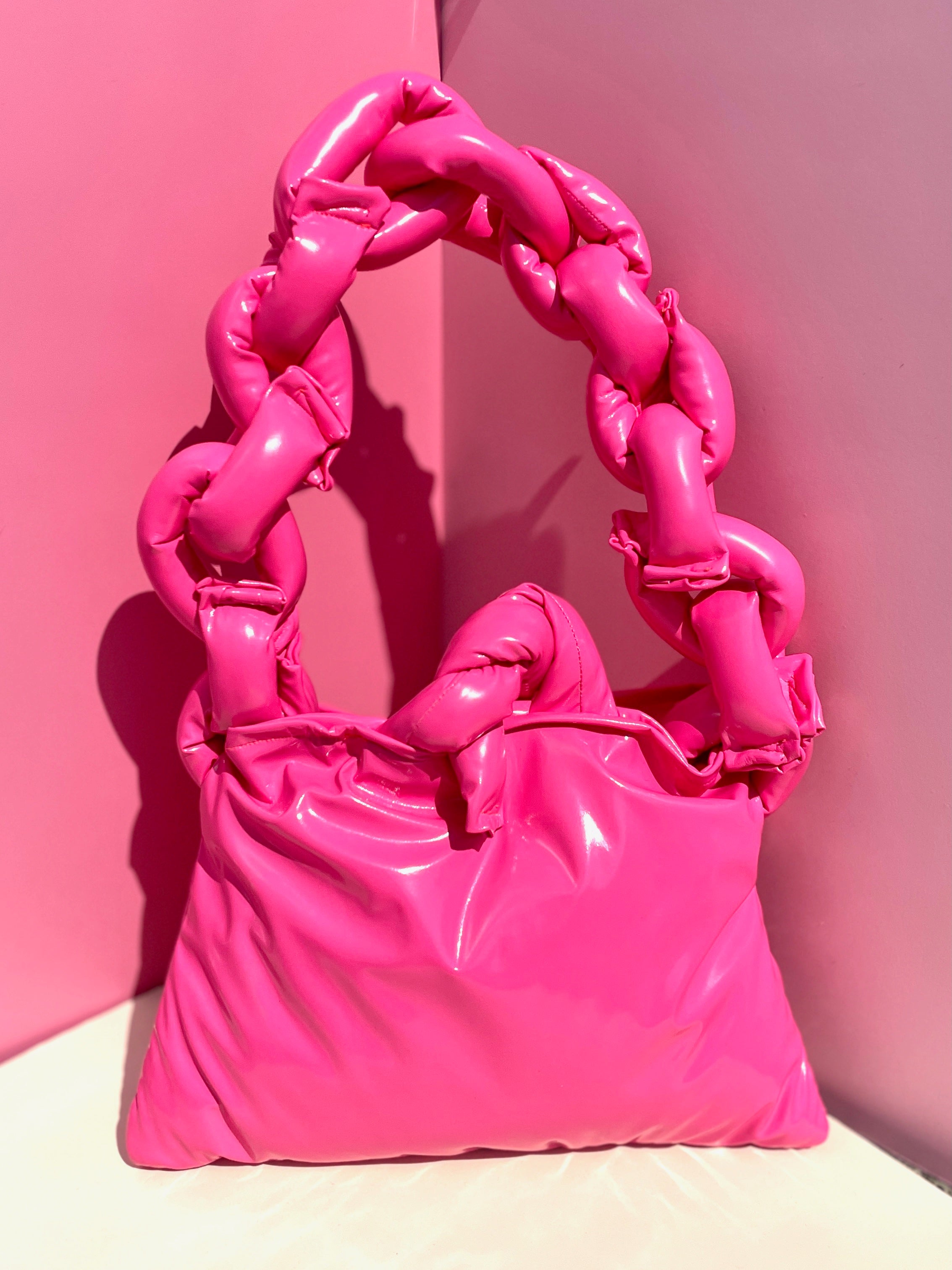 Offbeat Sweet Neon Pink Soft Chain Bag