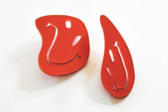 Dconstruct Smiley Earrings - Punch