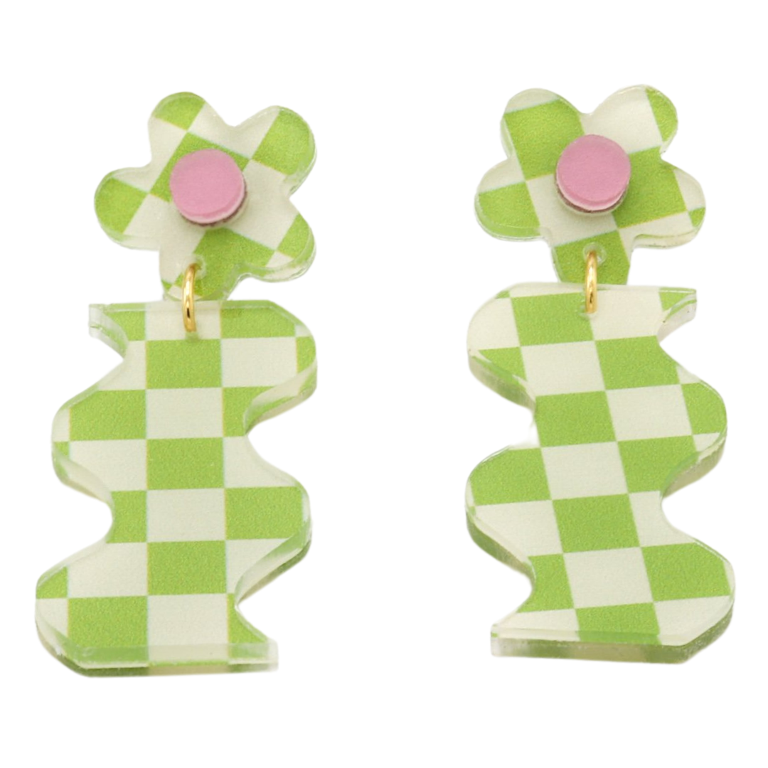 Dconstruct Wavy Daisy Earrings - Green