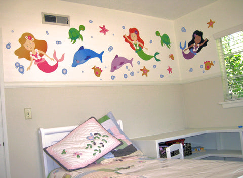 Mermaid Wall Stickers Finished Room
