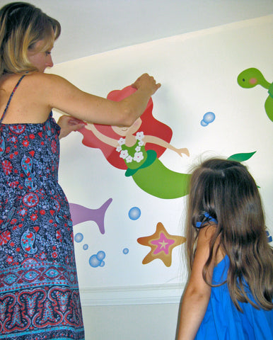 Kelly places Mermaid Wall Decal
