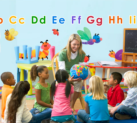 Alphabet wall stickers for classrooms