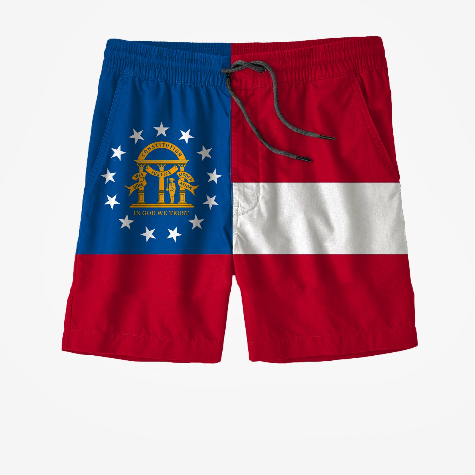 Georgia State Flag Swim Trunks