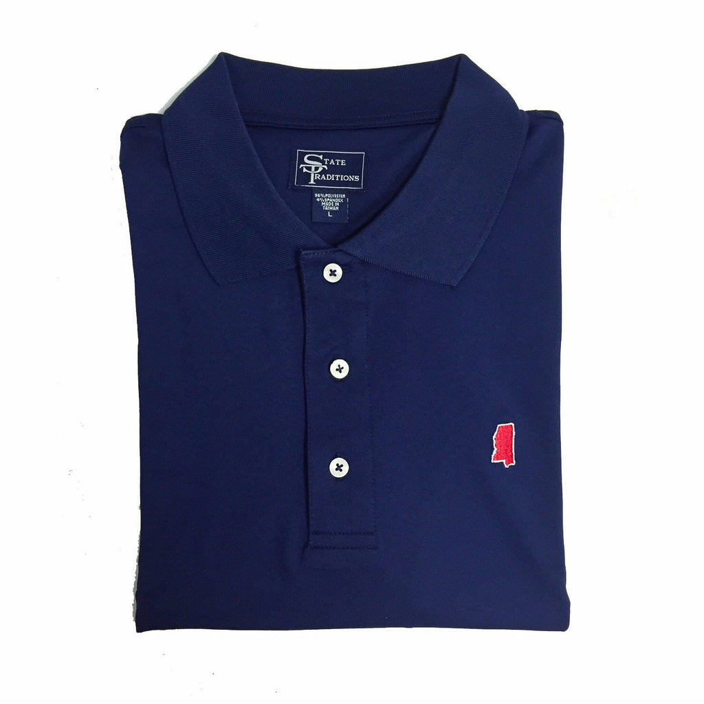 Mississippi Oxford Clubhouse Performance Polo Navy – State Traditions