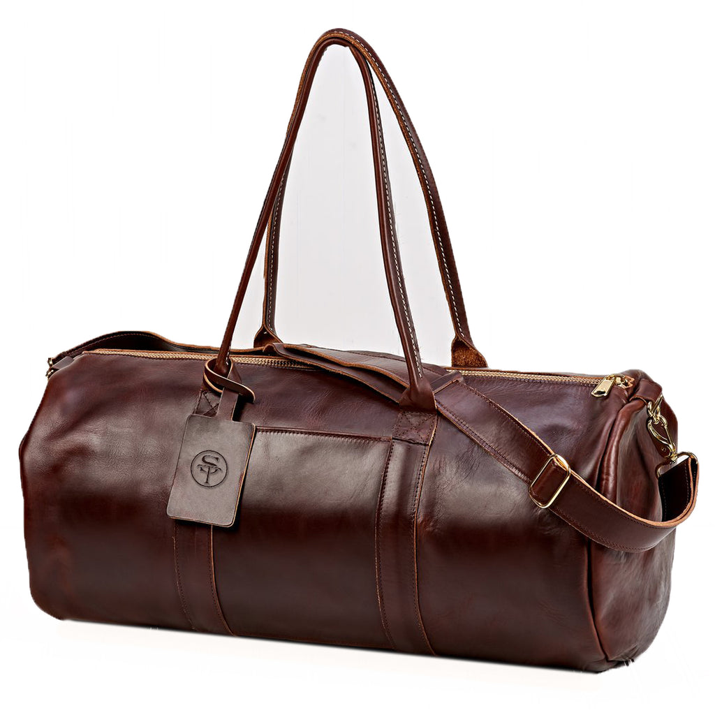 large leather duffle